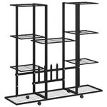 vidaXL Jardinière avec roues 94 5x24 5x91 5 cm Noir Fer