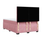 vidaXL Sommier à lattes de lit avec matelas Rose 140x190 cm Velours