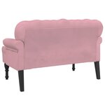 vidaXL Banc avec dossier rose 119 5x64 5x75 cm velours