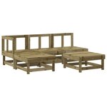 vidaXL Salon de jardin 5 Pièces bois de pin imprégné