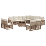 vidaXL Ensemble de canapé de jardin 13 Pièces Beige et blanc crème