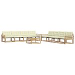 vidaXL Ensemble de canapés d'extérieur 9 Pièces Blanc et crème