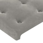 vidaXL Tête de lit à LED Gris clair 103x16x118/128 cm Velours