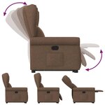 vidaXL Fauteuil inclinable Marron Tissu