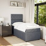 vidaXL Sommier à lattes de lit avec matelas Gris foncé 100x200 cm