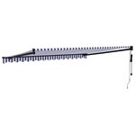 vidaXL Auvent rétractable automatique bleu et blanc 4x3 m