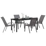 vidaXL Ensemble de salle à manger pour jardin 5 Pièces Gris et Noir