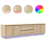 vidaXL Meuble TV avec lumières LED chêne sonoma 193 5x41x50 cm