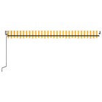 vidaXL Auvent rétractable automatique 500x300 cm Jaune et blanc