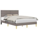 vidaXL Cadre de lit avec tête de lit Taupe 140 x 200 cm Tissu