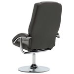 vidaXL Fauteuil inclinable avec repose-pied Gris Similicuir