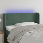 vidaXL Tête de lit à LED Vert foncé 103x16x78/88 cm Velours