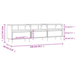 vidaXL Meuble TV blanc brillant 150x30x44 5 cm bois d'ingénierie