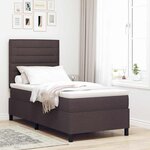 vidaXL Lit à ressorts avec matelas Marron foncé 100 x 200 cm tissu