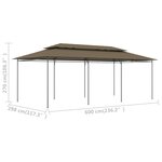 vidaXL Chapiteau 600x298x270 cm Taupe 180 g/m²