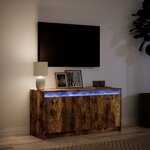 vidaXL Meuble TV avec LED chêne fumé 100x34x50 cm bois d'ingénierie