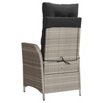 vidaXL Chaise inclinable de jardin coussins gris clair résine tressée
