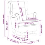 vidaXL Fauteuil à bascule à oreilles en velours rose bois massif