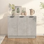 vidaXL Buffet Gris béton 90 5x30x70 cm Bois d'ingénierie