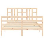 vidaXL Cadre de lit avec tête de lit 140x200 cm bois massif
