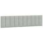 vidaXL Coussin de tête de lit gris clair 200 cm velours