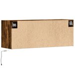 vidaXL Meuble TV mural avec lumières LED chêne fumé 100x31x35 cm