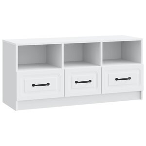 vidaXL Meuble TV Blanc 102 x 34 5 x 47 cm Bois d'ingénierie
