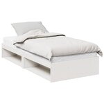 vidaXL Lit de jour avec matelas blanc 100x200 cm bois de pin massif