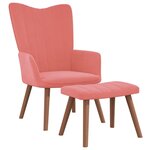 vidaXL Chaise de relaxation avec repose-pied Rose Velours