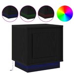 vidaXL Table de chevet avec lumières LED Chêne noir 44x34 5x45 cm