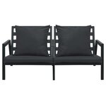 vidaXL Salon de jardin 5 Pièces avec coussins Aluminium Gris foncé