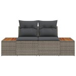 vidaXL Canapé de jardin Gris 184 x 62 x 85cm polyrotin