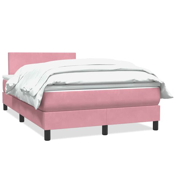 vidaXL Sommier à lattes de lit avec matelas rose 120x210 cm velours