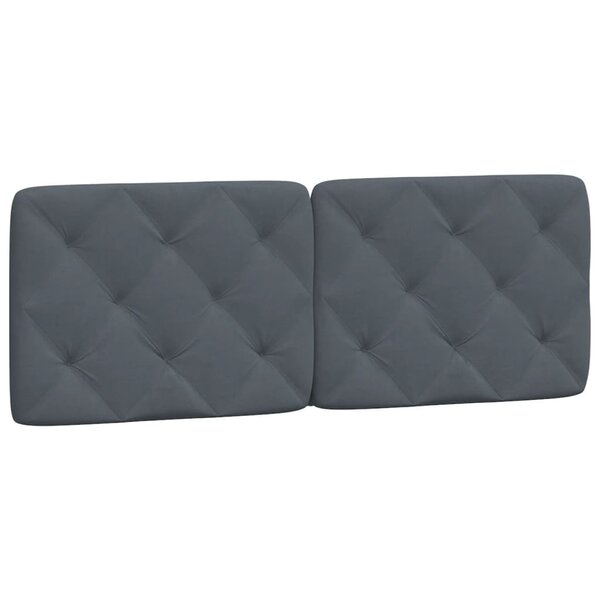 vidaXL Coussin de tête de lit gris foncé 120 cm velours