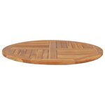 vidaXL Dessus de table Bois de teck solide Rond 2 5 cm 90 cm