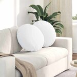 vidaXL Coussins de siège 2 Pièces Blanc Ø50 x 19 cm tissu