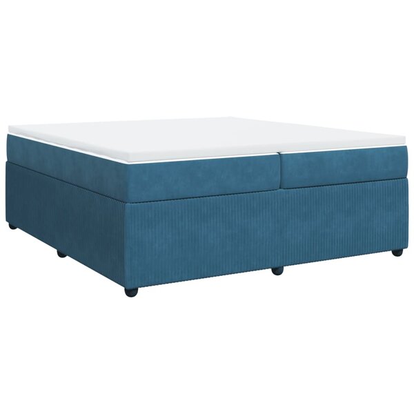 vidaXL Sommier à lattes de lit et matelas Bleu foncé 200x200cm Velours