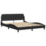 vidaXL Lit avec matelas noir 160x200 cm similicuir