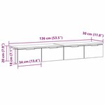 vidaXL Meuble mural 2 Pièces Chêne noir 68 x 30 x 20 cm Bois d'ingénierie