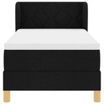 vidaXL Lit à Ressorts avec Matelas Crème 90x200 cm Tissu Noir