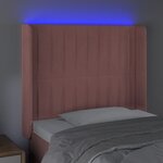 vidaXL Tête de lit à LED Rose 83x16x118/128 cm Velours