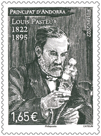 Timbre Andorre - Louis Pasteur