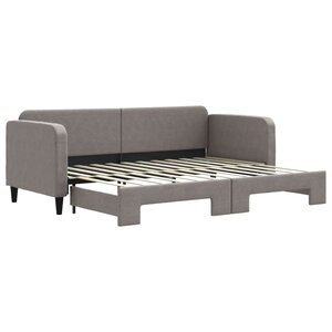 vidaXL Lit de jour avec gigogne sans matelas taupe 80x200 cm