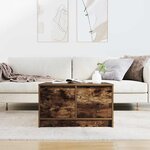 vidaXL Table basse avec tiroirs chêne fumé 70 5x70x40 cm
