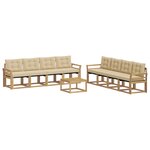 vidaXL Ensemble de canapés d'extérieur 9 Pièces Blanc et Beige