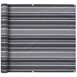 Vidaxl paravent de balcon tissu oxford 90 x 600 cm bande gris