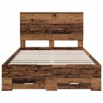 vidaXL Cadre de lit Bois ancien 120 x 190 cm Bois d'ingénierie