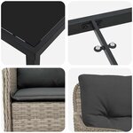 vidaXL Ensemble de salle à manger pour jardin 7 Pièces Gris clair
