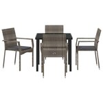 vidaXL Ensemble de salle à manger pour jardin 5 Pièces Gris polyrotin