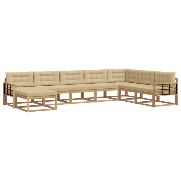 vidaXL Ensemble de canapés d'extérieur 8 pc Blanc et Beige